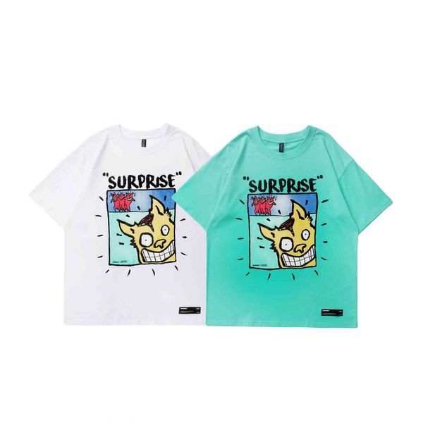 vamtac 2021 summer new fun cartoon print fashion men's and women's loose street short sleeve t-shirt, White;black
vamtac 2021 summer new fun cartoon print fashion men's and women's loose street short sleeve t-shirt, White;black