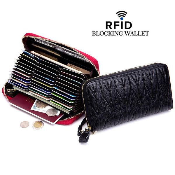 wallets rfid women long wallet blocking card holders travel passport purses first cow leather fashion storage bags hand strap, Red;black
wallets rfid women long wallet blocking card holders travel passport purses first cow leather fashion storage bags hand strap, Red;black