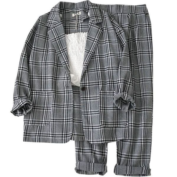 fine selection: fashion two women's 2021 summer new version of chess thin coat + suit pants bxr0, Gray
fine selection: fashion two women's 2021 summer new version of chess thin coat + suit pants bxr0, Gray