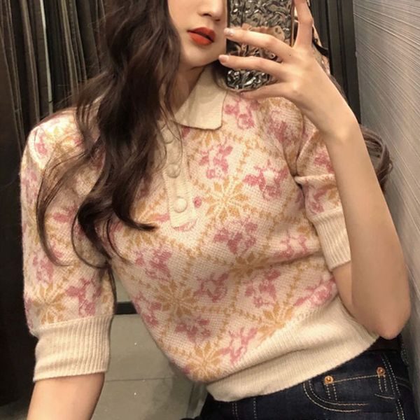women's knits & tees 2021 summer fashion casual animal jacquard knitted sweater mujer women vintage pull femme sleeve pullovers cr, White
women's knits & tees 2021 summer fashion casual animal jacquard knitted sweater mujer women vintage pull femme sleeve pullovers cr, White