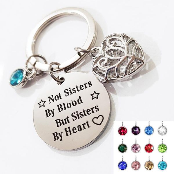 keychains sister friendship gift - not by blood but sisters heart keychain, birthday gifts for friend with birthstone charm, Silver
keychains sister friendship gift - not by blood but sisters heart keychain, birthday gifts for friend with birthstone charm, Silver