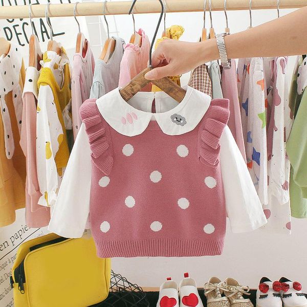 clothing sets 2pcs infant baby clothes set girls long sleeve white shirts+polka dot knitted vest waistcoat suits spring autumn outfit
clothing sets 2pcs infant baby clothes set girls long sleeve white shirts+polka dot knitted vest waistcoat suits spring autumn outfit