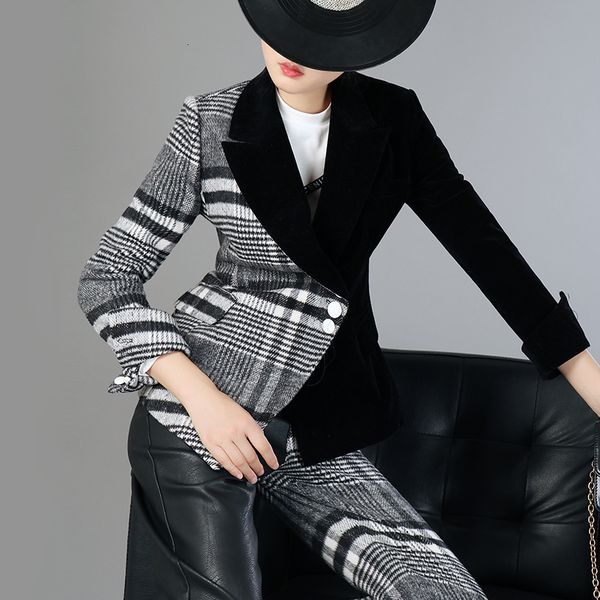 autumn ensembles suits professional ol retro tartan velvet small coat nine sweatpants of irregular women k09r, Gray
autumn ensembles suits professional ol retro tartan velvet small coat nine sweatpants of irregular women k09r, Gray