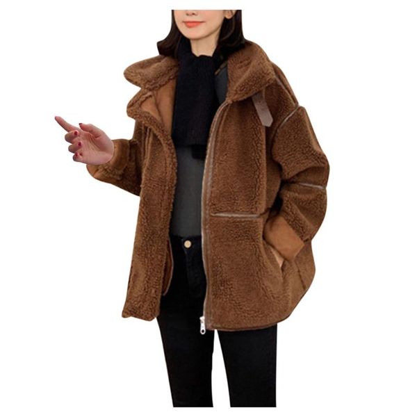 women's wool & blends ostrich the winter dress lamb short style heavy cotton jacket casual fashion, Black
women's wool & blends ostrich the winter dress lamb short style heavy cotton jacket casual fashion, Black