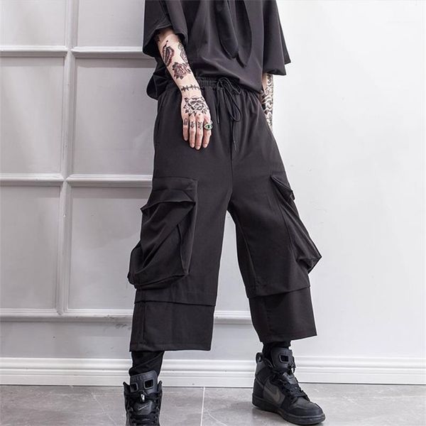 men's pants slacks spring overalls hip hop faux two-piece stretch black yamamoto style1
men's pants slacks spring overalls hip hop faux two-piece stretch black yamamoto style1