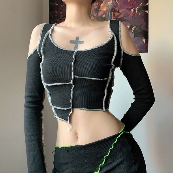 casual streetwear punk patchwork black crop harajuku off shoulder bodycon women autumn long sleeve, White
casual streetwear punk patchwork black crop harajuku off shoulder bodycon women autumn long sleeve, White