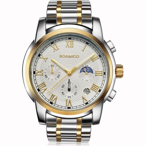 boamigo sports quartz watch men stainless steel strap watch multi-color popular fashion male, Slivery;brown
boamigo sports quartz watch men stainless steel strap watch multi-color popular fashion male, Slivery;brown