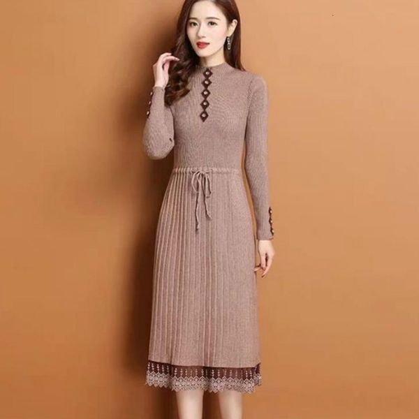 2021 new women autumn winter o-neck long sleeve simple casual knitted a-line elegant midi plus size es gbt5, Black;gray
2021 new women autumn winter o-neck long sleeve simple casual knitted a-line elegant midi plus size es gbt5, Black;gray