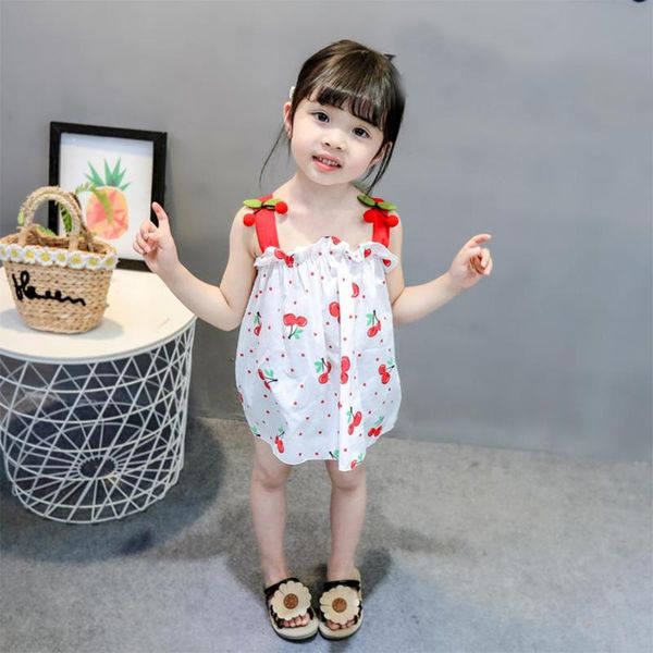 children clothes sets sling suit cherry summer new pattern sweet baby kids girls cherry decor dress and solid color underwear, White
children clothes sets sling suit cherry summer new pattern sweet baby kids girls cherry decor dress and solid color underwear, White