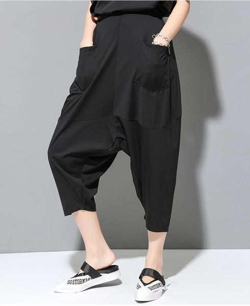 women's pants & capris dark black summer lazy comfortable daddy cool wind loose show thin high waist leisure capri harem, Black;white
women's pants & capris dark black summer lazy comfortable daddy cool wind loose show thin high waist leisure capri harem, Black;white