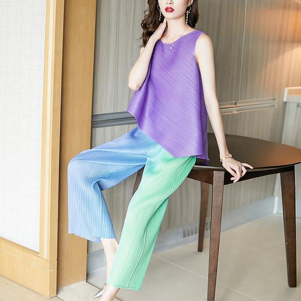 women's two piece pants superaen two-piece organ straight sets pleated wide-legged trousers drooping gradient minority rainbow print, White
women's two piece pants superaen two-piece organ straight sets pleated wide-legged trousers drooping gradient minority rainbow print, White