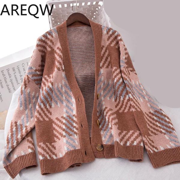 women's sweaters clothing 2021 college wind geometry long sleeves sweater cardigan autumn winter female girl loose fashion, White;black
women's sweaters clothing 2021 college wind geometry long sleeves sweater cardigan autumn winter female girl loose fashion, White;black
