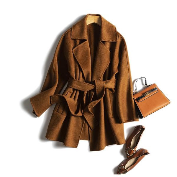 women's wool & blends collectible gas fine water corrugated double side cashmere coat small woolen short female qiudongxin, Black 
women's wool & blends collectible gas fine water corrugated double side cashmere coat small woolen short female qiudongxin, Black