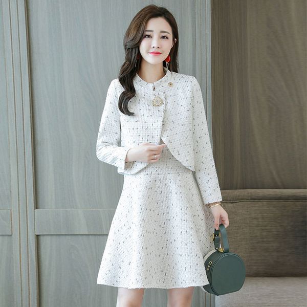 female fashion new autumn tweed wool fragrant parts was fine skirt short coat joint k2aw, White
female fashion new autumn tweed wool fragrant parts was fine skirt short coat joint k2aw, White