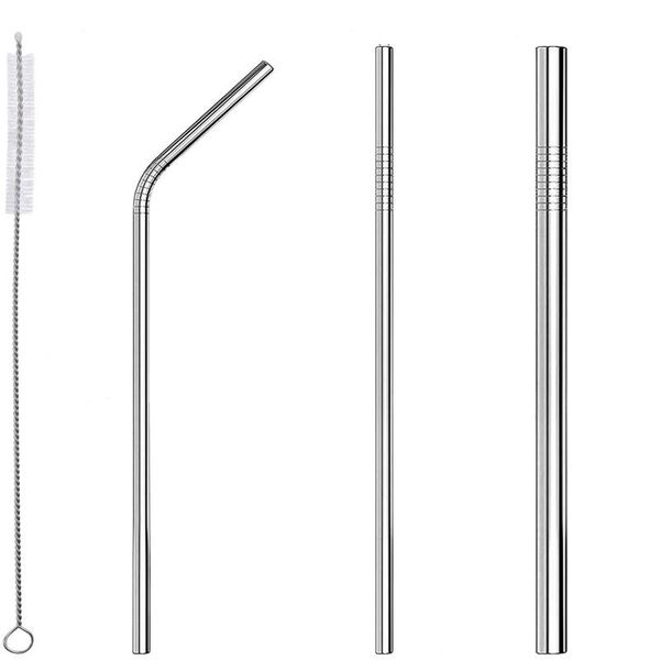 drinking straws reusable straw set straight bent 304 stainless steel metal with cleaner brush bar accessories
drinking straws reusable straw set straight bent 304 stainless steel metal with cleaner brush bar accessories