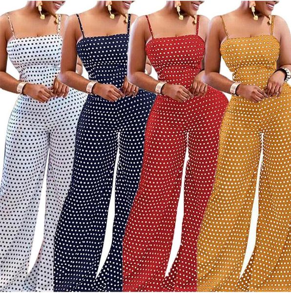 women's jumpsuits & rompers 2021 strap sleeveless jumpsuit polka dot wide leg romper ladies casual slim playsuit holiday party wear sum, Black;white
women's jumpsuits & rompers 2021 strap sleeveless jumpsuit polka dot wide leg romper ladies casual slim playsuit holiday party wear sum, Black;white