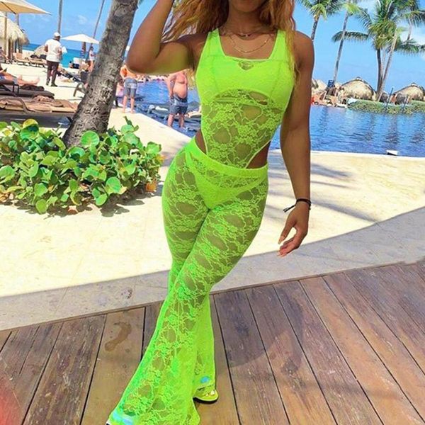 women's jumpsuits & rompers 2021 summer women neon green print lace jumpsuit sleeveless backless fashion party club bodysuits female, Black;white
women's jumpsuits & rompers 2021 summer women neon green print lace jumpsuit sleeveless backless fashion party club bodysuits female, Black;white