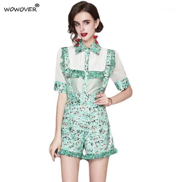 women's tracksuits fashion summer lady suit runway designer ruffles print shirt and shorts women set casual holiday office 2 piece outf, Gray
women's tracksuits fashion summer lady suit runway designer ruffles print shirt and shorts women set casual holiday office 2 piece outf, Gray