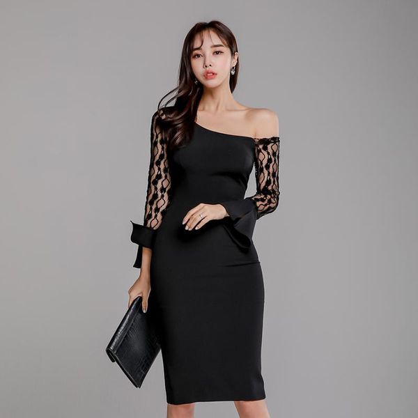 casual dresses off the shoulder dress for women black lace vestidos long sleeve slash female autumn formal irregular party, Black;gray
casual dresses off the shoulder dress for women black lace vestidos long sleeve slash female autumn formal irregular party, Black;gray