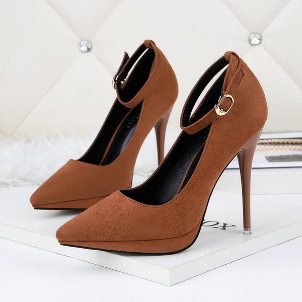 dress shoes women pumps spring autumn shallow pointed toe buckle 11.5cm thin heels high ladies, Black
dress shoes women pumps spring autumn shallow pointed toe buckle 11.5cm thin heels high ladies, Black