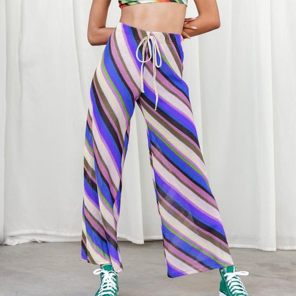 women's pants & capris 2021 fashion women striped wide leg with drawstring high waist casual ladies loose harajuku trousers #g1, Black;white
women's pants & capris 2021 fashion women striped wide leg with drawstring high waist casual ladies loose harajuku trousers #g1, Black;white