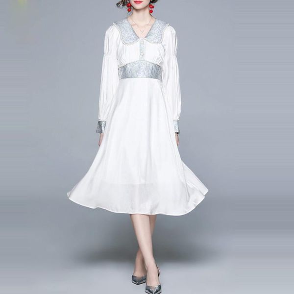 casual dresses 2021 fashion runway spring midi dress women long sleeve jacquard patchwork beaded vintage female pleated vestidos, Black;gray
casual dresses 2021 fashion runway spring midi dress women long sleeve jacquard patchwork beaded vintage female pleated vestidos, Black;gray