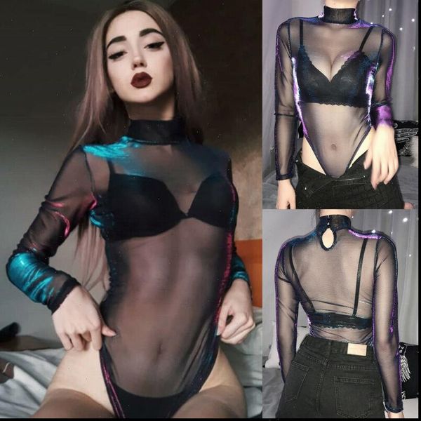 fashion shining long sleeve bodysuit women jumpsuit mesh fishnet goth gothic body femme shirt transparent blouse, Black;white
fashion shining long sleeve bodysuit women jumpsuit mesh fishnet goth gothic body femme shirt transparent blouse, Black;white