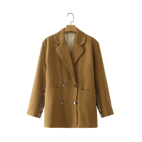 women's suits & blazers woman elegant camel double breasted plaid patchwork balzer 2021 autumn female long sleeve notched ladies vintag, White;black
women's suits & blazers woman elegant camel double breasted plaid patchwork balzer 2021 autumn female long sleeve notched ladies vintag, White;black