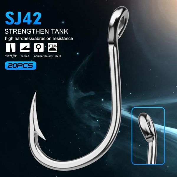 fishing hooks 20pc saltwater hook sj42 jigging 1/0#-13/0# model stainless steel fishhook made in taiwan
fishing hooks 20pc saltwater hook sj42 jigging 1/0#-13/0# model stainless steel fishhook made in taiwan