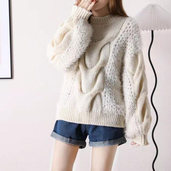 women's sweaters striped pullover sweater women autumn and winter 2021 fashion loose round neck long-sleeved knitted all-match, White;black
women's sweaters striped pullover sweater women autumn and winter 2021 fashion loose round neck long-sleeved knitted all-match, White;black