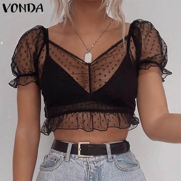 2021 vonda women see through party short sleeve polka dot print ruffled blouse two-piece set plus size tunic, White
2021 vonda women see through party short sleeve polka dot print ruffled blouse two-piece set plus size tunic, White