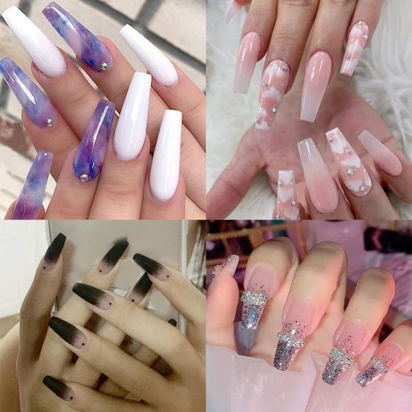 false nails 24pcs/box press on detachable manicure tool artificial nail tips fake long ballerina wearable, Red;gold
false nails 24pcs/box press on detachable manicure tool artificial nail tips fake long ballerina wearable, Red;gold