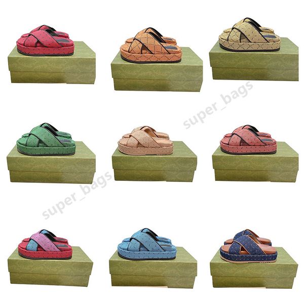 women denim multicolor slippers luxurys designers sandals 2021 summer fashion beach platform shoes cross-type printing size 35-40, Black
women denim multicolor slippers luxurys designers sandals 2021 summer fashion beach platform shoes cross-type printing size 35-40, Black