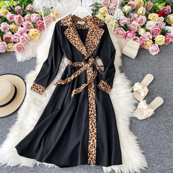 goddess leopard printed trench coat women elegant officed lady slim lace-up long trench fashion belt spliced leopard windbreaker, Tan;black
goddess leopard printed trench coat women elegant officed lady slim lace-up long trench fashion belt spliced leopard windbreaker, Tan;black
