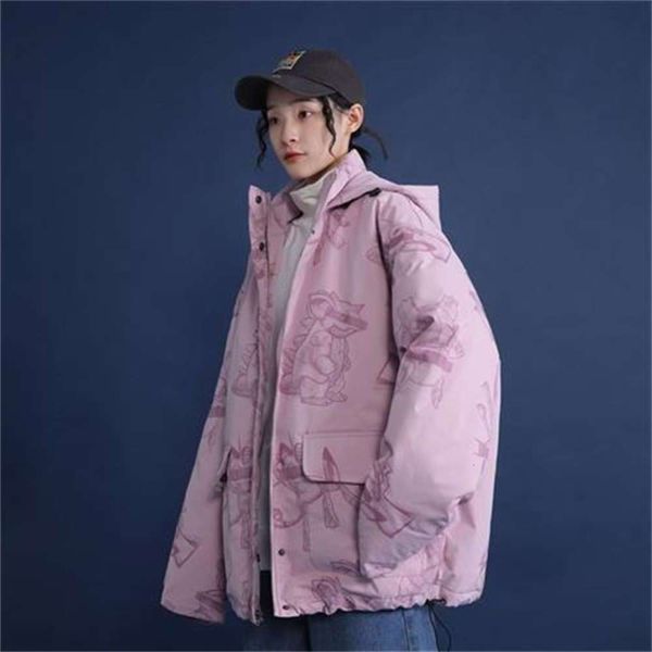 2021winter coat women's cartoon printed 2019 new korean hooded loose thickened bread student cotton padded jacket, Black
2021winter coat women's cartoon printed 2019 new korean hooded loose thickened bread student cotton padded jacket, Black