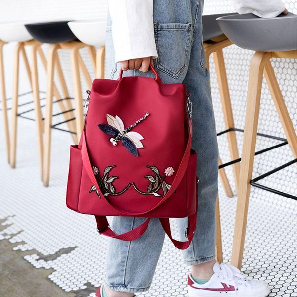 school bags d0ud 3d embroidery dragonfly chinese style backpack outdoor large-capacity travel bag daypack convertible shoulder handbag
school bags d0ud 3d embroidery dragonfly chinese style backpack outdoor large-capacity travel bag daypack convertible shoulder handbag