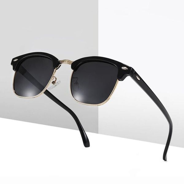 sunglasses vintage polarized women classic semi rimless sun glasses mans brand designer retro rivet half frame, White;black
sunglasses vintage polarized women classic semi rimless sun glasses mans brand designer retro rivet half frame, White;black