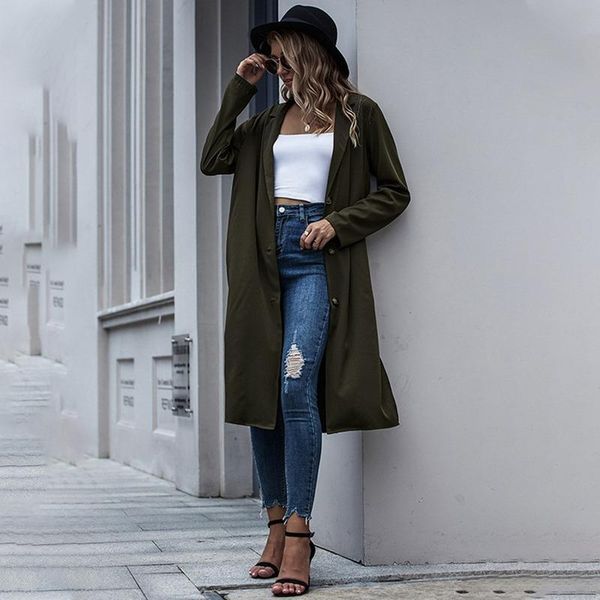 women's suits & blazers casual windbreaker style blazer women solid colors single breasted x-long street indie fashion 2021 office comm, White;black
women's suits & blazers casual windbreaker style blazer women solid colors single breasted x-long street indie fashion 2021 office comm, White;black