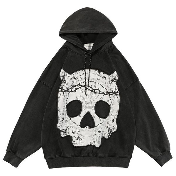 men's hoodies & sweatshirts mens oversize patch skull retro hoodie male autumn casual 100%cotton hiphop pullover loose harajuku, Black
men's hoodies & sweatshirts mens oversize patch skull retro hoodie male autumn casual 100%cotton hiphop pullover loose harajuku, Black