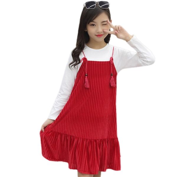girls set spring shirt+solid dress 2 pcs autumn casual clothes kids teenage clothing 6 8 12 13 years 210528, White
girls set spring shirt+solid dress 2 pcs autumn casual clothes kids teenage clothing 6 8 12 13 years 210528, White
