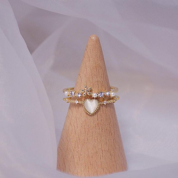 wedding rings cat eye zircon heart shape double ring for women flower pearl solitaire bague daily date party jewelry accessories, Slivery;golden
wedding rings cat eye zircon heart shape double ring for women flower pearl solitaire bague daily date party jewelry accessories, Slivery;golden
