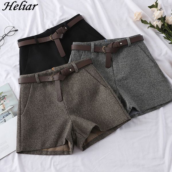 heliar wide leg woolen casual high waist with belts elegant wool shorts for women autumn 210301, White;black
heliar wide leg woolen casual high waist with belts elegant wool shorts for women autumn 210301, White;black