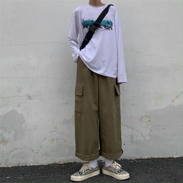 harajuku cargo pants men's overalls vintage casual streetwears harem pants spring autumn wide leg loose clothing, Black
harajuku cargo pants men's overalls vintage casual streetwears harem pants spring autumn wide leg loose clothing, Black