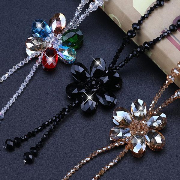 pendant necklaces high-grade zircon crystal flower long necklace sweater chain fashion tassel women's jewelry gift, Silver
pendant necklaces high-grade zircon crystal flower long necklace sweater chain fashion tassel women's jewelry gift, Silver