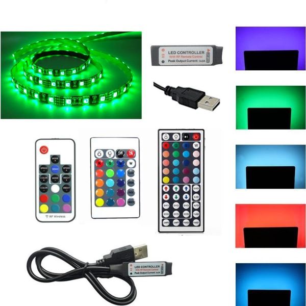 strips 1set usb powered 5v rgb led strip black light 60leds/m smd tape for pc tv background lighting with remote controller
strips 1set usb powered 5v rgb led strip black light 60leds/m smd tape for pc tv background lighting with remote controller
