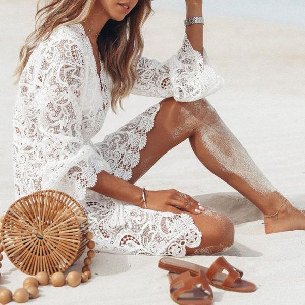 casual dresses 2021 loose beach dress women's leisure temperament lace long sleeve v-neck female vestidos mujer, Black;gray
casual dresses 2021 loose beach dress women's leisure temperament lace long sleeve v-neck female vestidos mujer, Black;gray