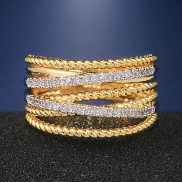 wedding rings caoshi gorgeous gold color women's ring twist cross design micro paved white cubic zirconia accessories trendy jewelry, Slivery;golden
wedding rings caoshi gorgeous gold color women's ring twist cross design micro paved white cubic zirconia accessories trendy jewelry, Slivery;golden