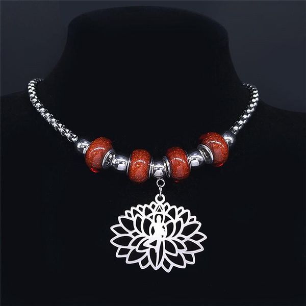 pendant necklaces yoga bead stainless steel lotus chocker silver color charm necklace for women jewelry bijoux femme nxs04
pendant necklaces yoga bead stainless steel lotus chocker silver color charm necklace for women jewelry bijoux femme nxs04