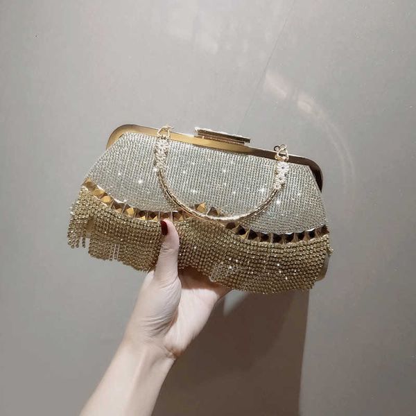 2021 tassel pearl women's dinner bag small drs portable slant cross banquet bag
