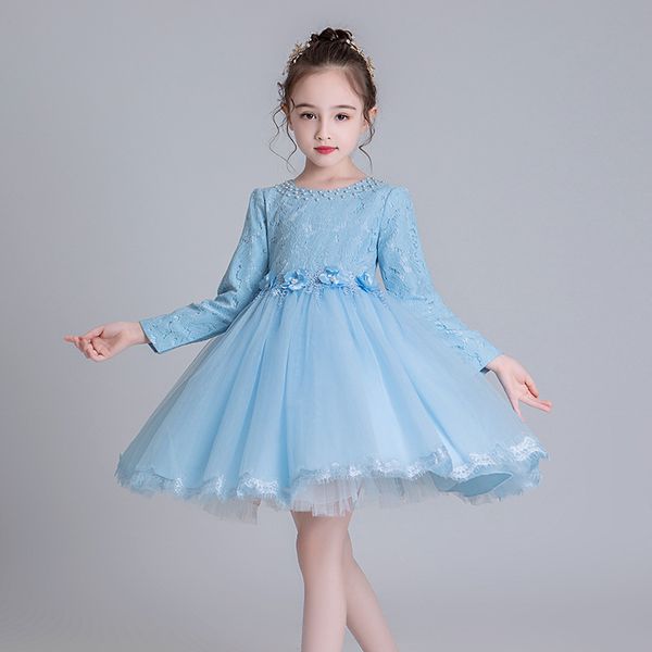 autumn and winter style flower girl party long sleeve dress girl cotton birthday party performance ball dress, White;pink
autumn and winter style flower girl party long sleeve dress girl cotton birthday party performance ball dress, White;pink